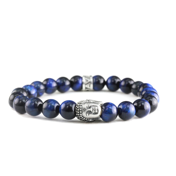 Bracelet Bouddha Oeil de Tigre Bleu Navy
